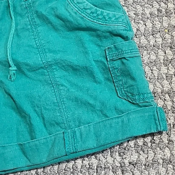 Sonoma Linen Blend Women's Teal Shorts Sz 6 - Picture 4 of 11